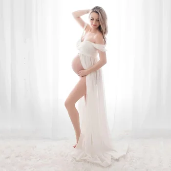 Белые сексуальные платья для беременных для фотосессии, реквизит для фотосессии, женское платье для беременных, кружевное длинное платье макси без бретелек