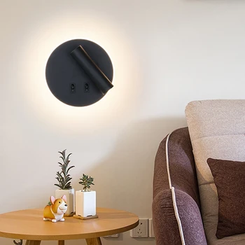 Современный и минималистичный дизайн, светодиодный настенный светильник с вращающейся и регулируемой настенной лампой, лампа для чтения в гостиничном кабинете, спальне с выключателем