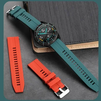 22 мм силиконовый ремешок для часов Huawei Watch GT 2, 46 мм Мягкий спортивный ремешок-браслет, ремешок для Samsung Galaxy Watch, 46 мм