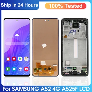 Качество AAA + Для Samsung Galaxy A52 4G SM-A525F A525F/DS Сенсорный ЖК-дисплей с отпечатком пальца Для Замены экрана Galaxy A52