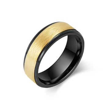 Двухцветные обручальные кольца из вольфрамовой стали, обручальное кольцо с матовой проволокой для мужчин и женщин, ювелирные изделия Унисекс, размер 7-13