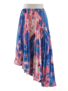 Дизайнерская юбка с принтом для женщин, Нерегулярные повседневные юбки с высокой талией, Модная женская одежда 2023, летняя новинка H292