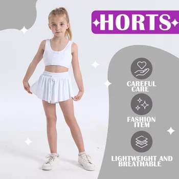 Двухслойная юбка-брюки с завязками для детей, удобные дышащие шорты для ходьбы и бега
