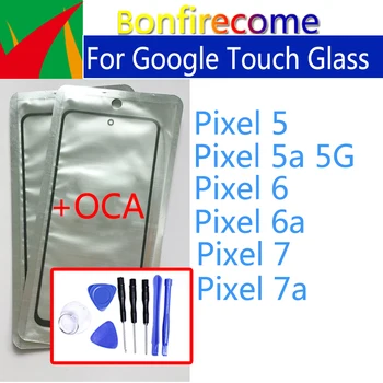 Для Google Pixel 5 6 6a 7 7a 5a 5G Сенсорный Экран Передняя Стеклянная Панель ЖК-Объектив С Клеем OCA