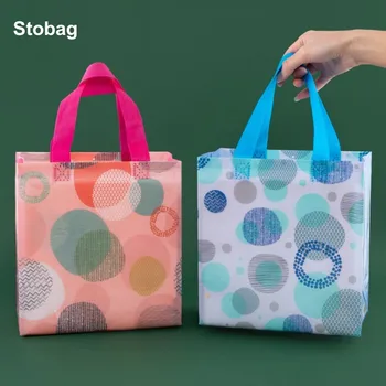 StoBag, 4 шт., новые нетканые подарочные сумки для покупок, Милая тканевая упаковка, Водонепроницаемая сумка для хранения, многоразовые подарки для вечеринки по случаю дня рождения