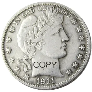 US 1911 P/S/ D Парикмахерская монета с серебряным покрытием в полдоллара, украшающая копию