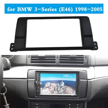 1 шт. двойная рамка стереопанели с 2 Din-радиоприемником, подходящая для BMW 3 серии E46 1998-2006, прочные черные аксессуары для салона автомобиля