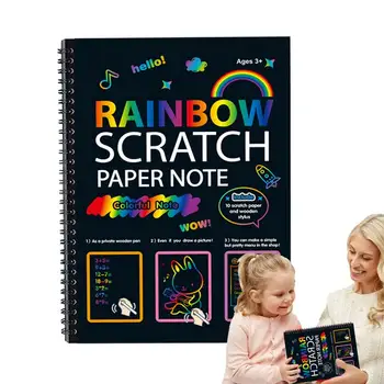 Детские Блокноты для рисования Rainbow Scratch Paper Art Set Scratch Off Paper Детские Художественные поделки Mini Scratch Off Notes Magic Scratch