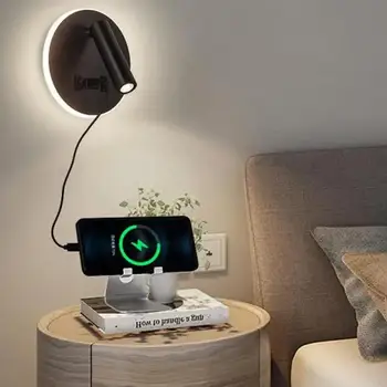 Светодиодный настенный светильник Nordic с выключателем 3 Вт точечной подсветки 6 Вт Свободного вращения Бра Внутренний настенный светильник для дома Прикроватный светильник для спальни