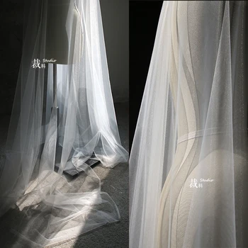 Ромбовидная сетка, Сверхпрозрачная эластичная мягкая дизайнерская ткань из тюля, свадебное платье, прозрачная ткань для платья