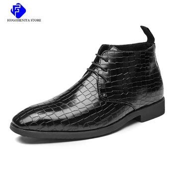 2023 Новые мужские ботинки Челси Бренд Desiginer Классические Итальянские Модельные ботинки Модные Кожаные Повседневные ботильоны для бизнеса Большого размера 48
