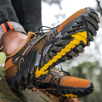 2021 мужские сандалии, нескользящая дышащая обувь для болотного ручья, повседневная летняя походная уличная обувь из сетчатого материала, большие размеры, обувь 38-50 размера