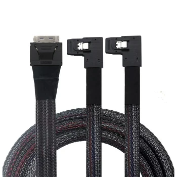 Высокопроизводительный серверный кабель Oculink PCIe к Dual 8I SAS SFF-8087 с левым углом наклона для улучшенной передачи данных