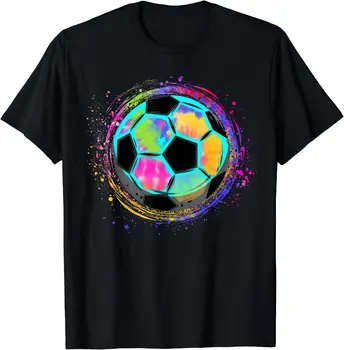 Футбольный мяч Tie Dye для всех любителей футбола, мужчин, женщин и детей, мужчин, женщин, хлопчатобумажных футболок с коротким рукавом
