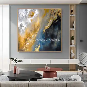 Современная картина маслом ручной работы Mintura на стене Canva, художественная картина для гостиной, Абстракция цветов, украшение дома, произведение искусства