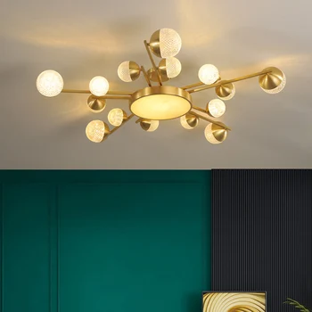 Современная люстра со стеклянным шаром Magic Bean Молекулярный Подвесной светильник Потолочный светильник для гостиной в помещении