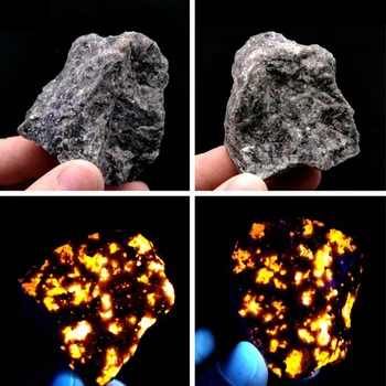 Натуральный Огненный камень Сиенит, содержащий флуоресцентный минерал Содалит, Грубые поделки, Украшения, Минералы Рейки, Украшения для комнаты, Подарки