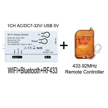 Wifi Smart Switch Ewelink DIY Таймер + RF433 Пульт Дистанционного Управления 1CH 7-32 В 2,4 Г Wifi Модуль Домашней Автоматизации Для Alexa Google Home Простая Установка