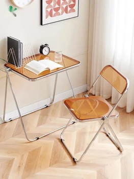 Интернет-знаменитость модулей прозрачный складной столик спальня балкон стол и стул сочетание современный простой домашний портативный стол
