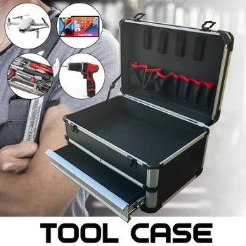 Портативный алюминиевый кейс, ящик для инструментов, ящик для инструментов для механиков, ящик для хранения инструментов, органайзер для инструментов, чемодан электрика