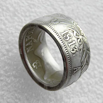 Кольцо-Монета ручной работы От France 5Francs 1813A Из медно-никелевого сплава 8-16 размеров