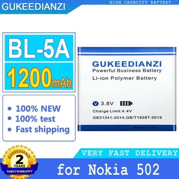 Аккумулятор GUKEEDIANZI, 1200 мАч, BL-5A, BL5A для Nokia Asha 502, MQNLQ, аккумулятор большой мощности