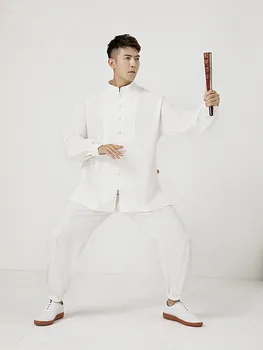 Мужская шифоновая одежда для йоги, пляжная одежда для занятий кунг-фу в стиле хиппи, китайский традиционный топ на пуговицах, одежда для практики дзен-созерцания