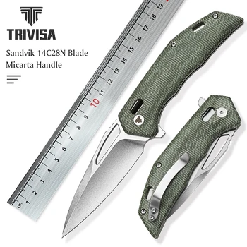 Складной Карманный нож TRIVISA для кемпинга, Нож Axis EDC с зажимом для наружного использования, 3,38 