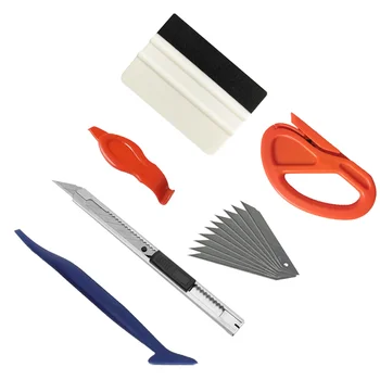Инструменты для Виниловой Обертки 6 в 1 Угловая Ручка Ракель Скребок Для Окон Резак Для Наклеек Из Углеродного Волокна Художественный Нож Для Ремонта Кромки K131