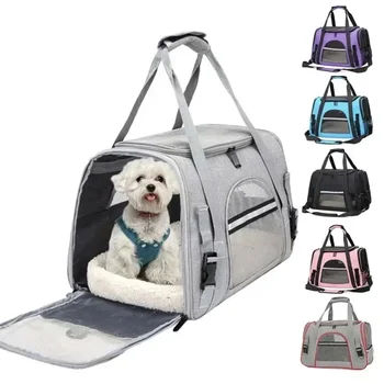 Сумка для переноски собак с толстой хлопчатобумажной подушкой, авиационный рюкзак для домашних животных, защита от удушения, переносная дорожная сумка, Сетка для домашних собак на открытом воздухе