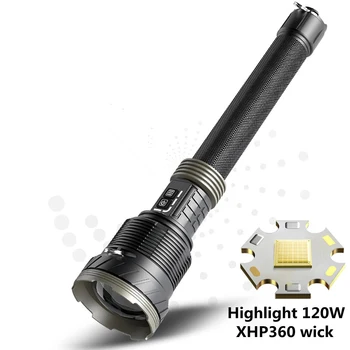 Тактический фонарик Sobaldr high power led torch light перезаряжаемый мощный перезаряжаемый фонарь portatil xhp360 black cob lamp