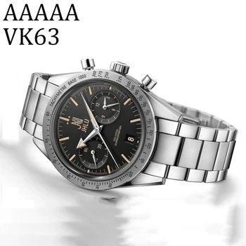 Новые часы с механизмом VK63 из сапфирового стекла, роскошные мужские часы JHLU Speedmaster 57 в стиле ретро с широкой стрелкой в стиле ретро