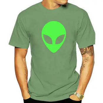 Зеленая голова инопланетянина, забавная футболка с инопланетянином в стиле 90-х, футболки с 3D принтом для мужчин, хлопковая футболка, крутая модная кепка