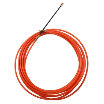 2шт 4 мм 5 Метровое Оранжевое Направляющее устройство, Нейлоновый Электрический кабель, Толкающие Съемники, Воздуховод, Змеиная удочка, Рыбная лента, проволока