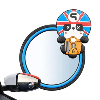 Регулируемое на 360 градусов мультяшное круглое зеркало заднего вида, Маленькое всасывающее автомобильное зеркало заднего вида, устойчивое и компактное