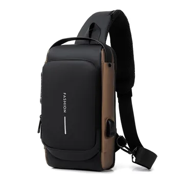 Новая водонепроницаемая дизайнерская нагрудная сумка с защитой от кражи, USB-слинг для мужчин, сумка через плечо на одно плечо