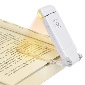 Светодиодная USB перезаряжаемая книжная лампа для чтения, ночник для чтения закладок, ночник для защиты глаз, портативная настольная лампа с зажимом