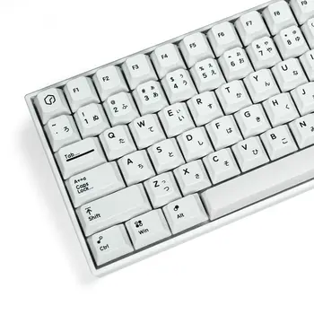 170 клавиш Минималистичные белые колпачки для клавиш из PBT с вишневым профилем, окрашенные в субяпонский цвет, для механической игровой клавиатуры Cherry MX Switches