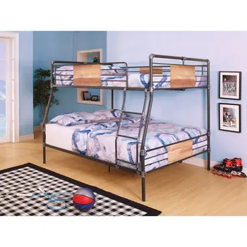Двухъярусная кровать ACME Brantley Full XL/Queen из песочно-черного и темно-бронзового цветов ручной работы