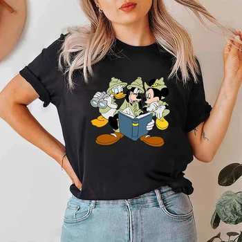 Disney Best Friends Animal Kingdom Adventure Женская футболка Забавная Модная Американская футболка Harajuku С коротким рукавом Y2k Топы