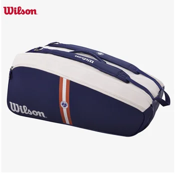 Теннисные сумки Wilson Roland Garros из 9 упаковок, 3 отделения, большая сумка для теннисных ракеток Открытого чемпионата Франции по супертурниру с теплоизоляцией