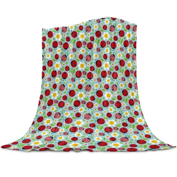 Модное фланелевое одеяло CLOOCL с мультяшными насекомыми, цветами и листьями, одеяла с 3D-принтом для кроватей, портативное плюшевое одеяло для путешествий