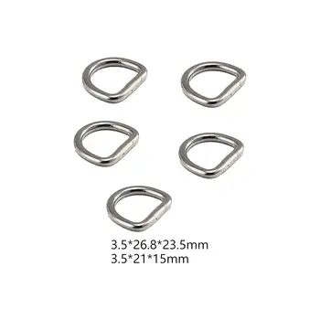 5x Металлические D-образные кольца, Крепежная пряжка, Прочная D-образная пряжка из нержавеющей стали для