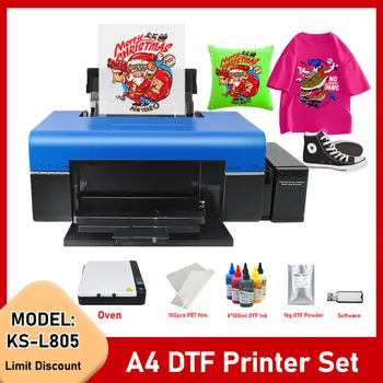 Принтер формата A4 DTF для принтера Epson L805 DTF в комплекте с печью DTF Принтер пленки с прямым переносом Принтер формата A4 DTF для печати футболок