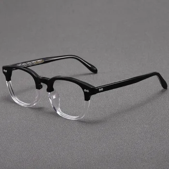 Рецептурные очки японского бренда ручной работы TVR511 Ретро Квадратные рецептурные очки Мужская оправа для очков Оправы для очков