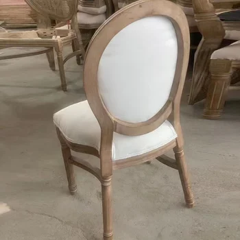 Винтажные обеденные стулья из массива дерева со спинкой из смолы деревянный стул louis для столовой с мягкой подушкой