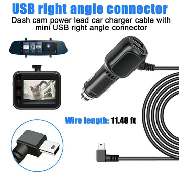 Видеорегистратор Кабель Для Зарядки Dash Cam Автомобильное Зарядное Устройство Маленький USB-Кабель/Micro USB 11,5 футов Шнур Питания 12-24 В Для Видеорегистратора Камеры Для GPS