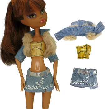 NK 1 комплект Кукла-принцесса, ковбойский дизайнерский комплект: Топ + пальто + юбка для куклы Ever After High, Аксессуары для детского игрушечного дома 1:6