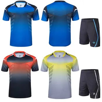 2021 Мужские рубашки для бадминтона + шорты, спортивные комплекты одежды для женщин, сухая одежда для бадминтона Qucik, рубашки для настольного тенниса, футболки для бега