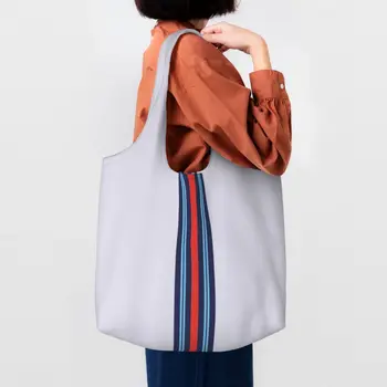 Кавайный принт Цветной блок Bauhaus Геометрическая линия Современная хозяйственная сумка-тоут из Моющегося холста, Минималистичная сумка для покупок через плечо